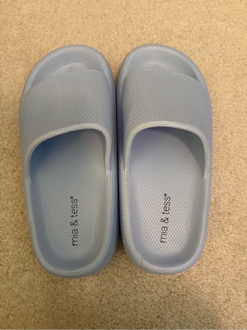 Mia & Tess Light Blue Women's Slide Sandals
